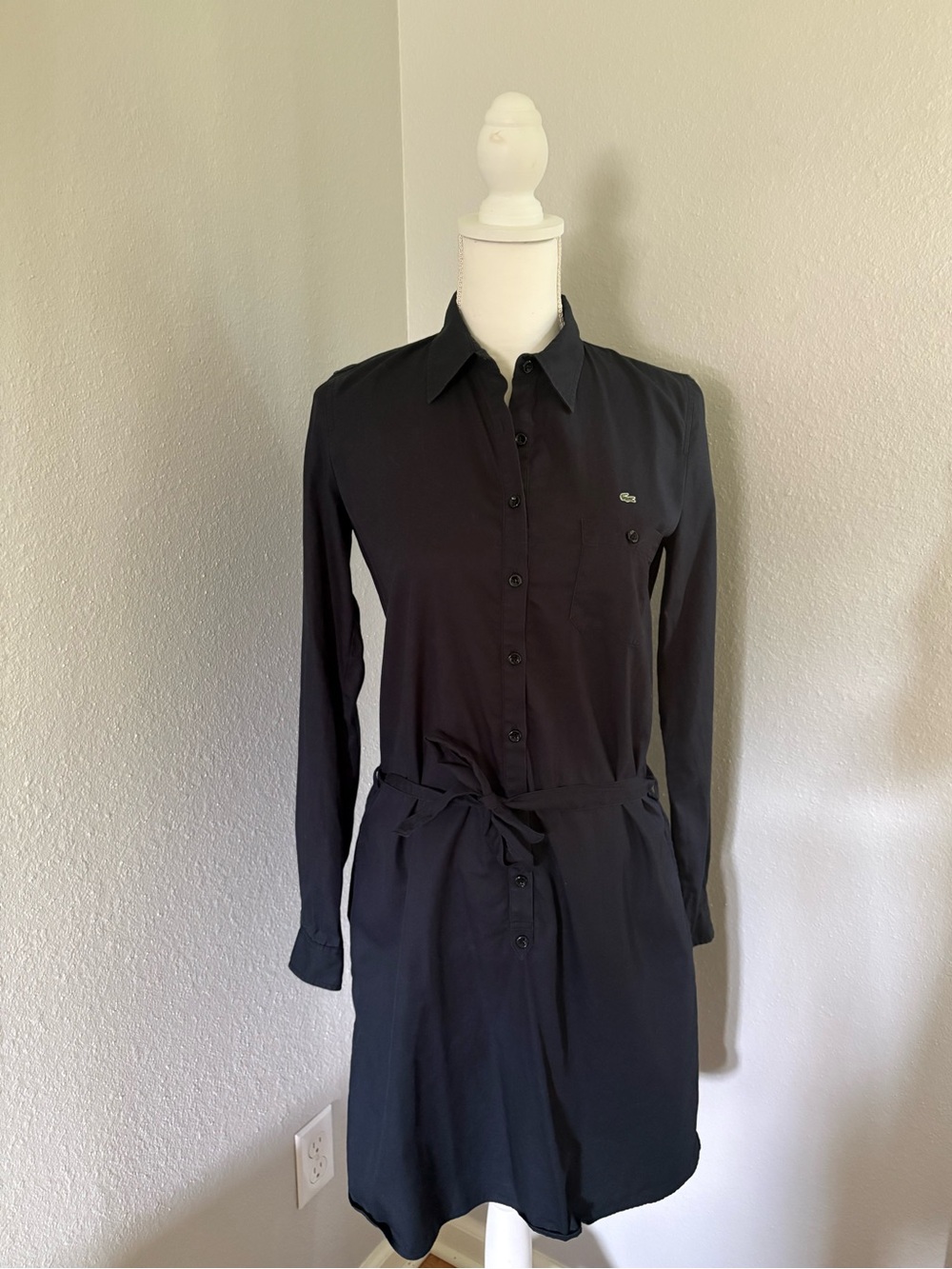 Lacoste navy shirt dress sz36